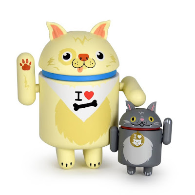 “I Love My Dog (and Cat)” Android Mini Figure Set by Andrew Bell x Google