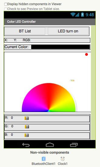 Android App Control RGB LED w/ color Sliders