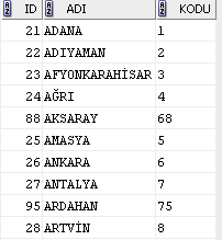sql siralama islemleri muhendisler