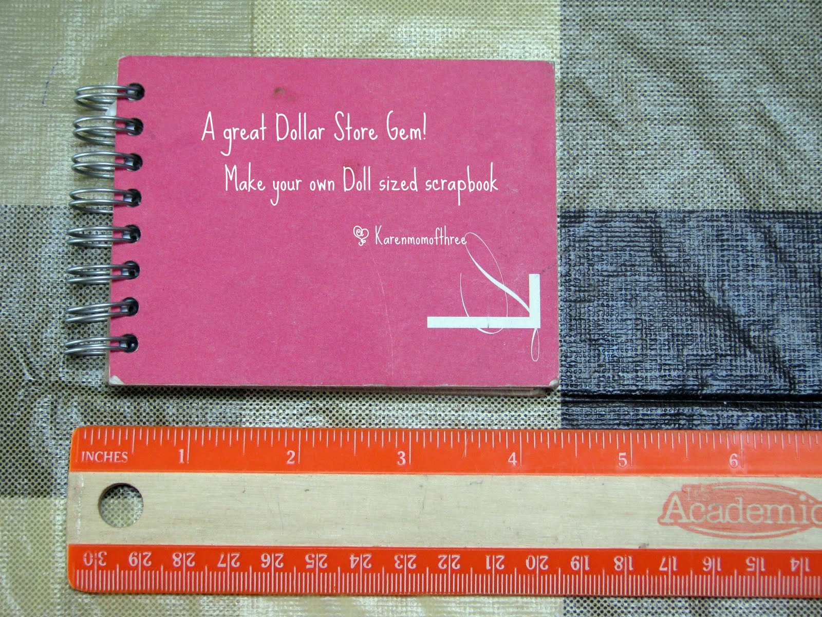 Karen Mom of Three's Craft Blog Re purpose a notebook into a scrapbook