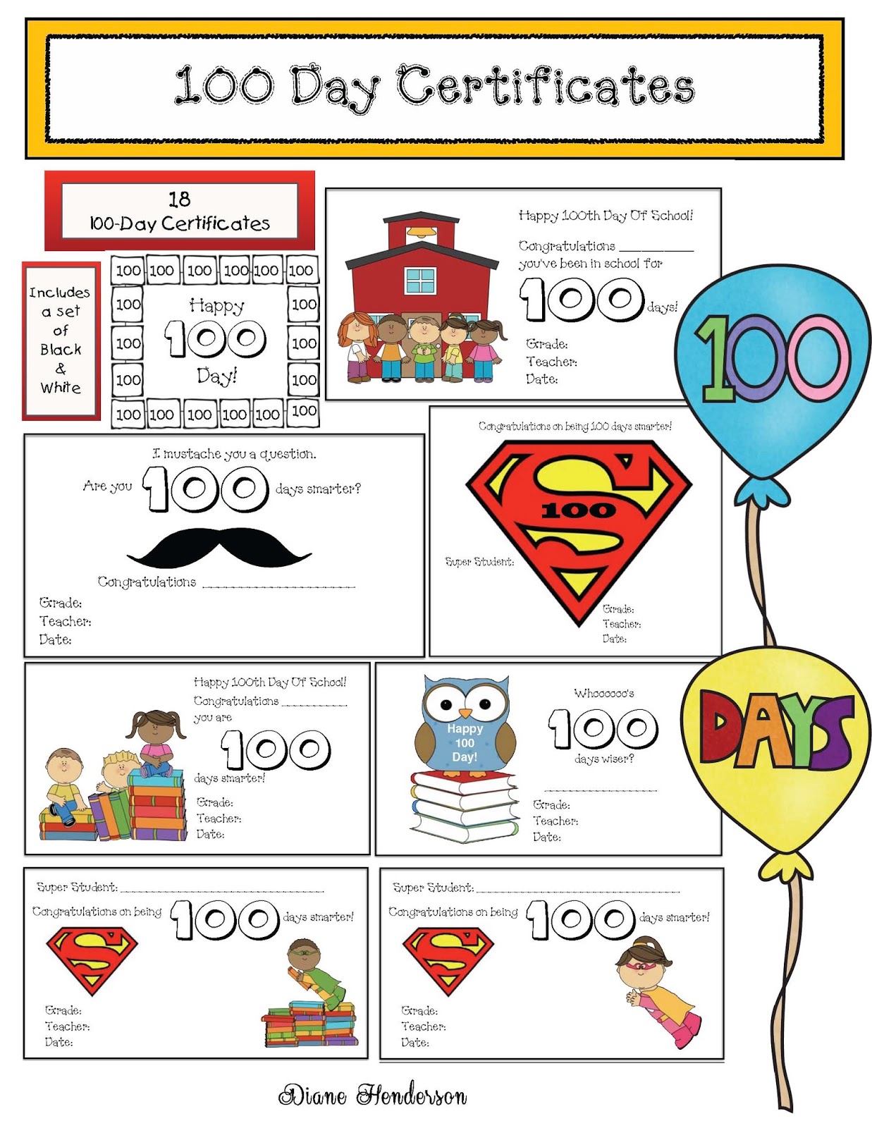 100-day-certificates-classroom-freebies