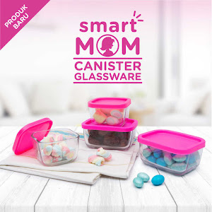 Smart Mom Canister Glassware Set of 4 Square