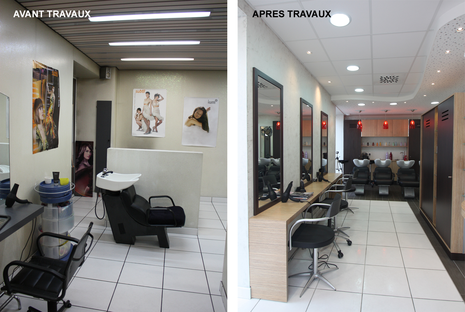 A l'Ouest Rénovation d'un salon de coiffure à La Chapelle