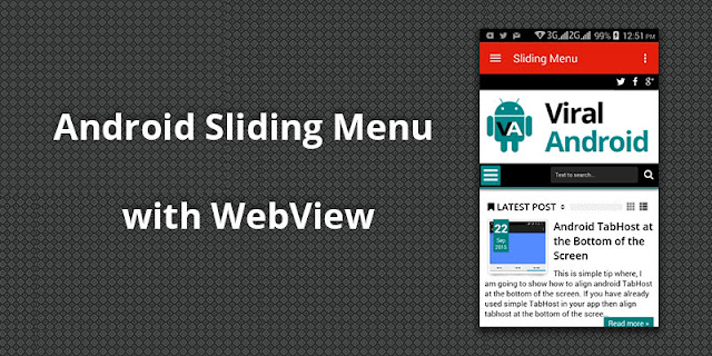 Android Sliding Menu with WebView Android Sliding Menu with WebView