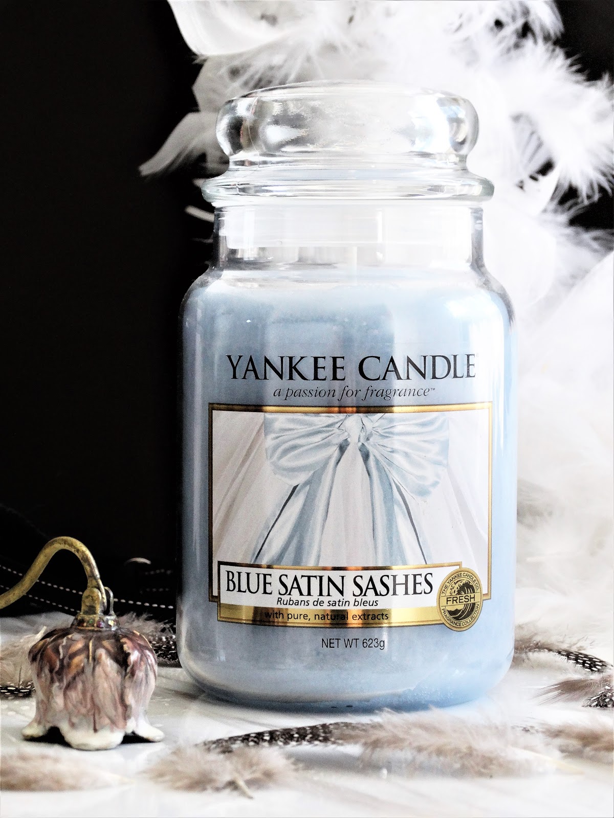 YANKEE CANDLE BLUE SATIN SASHES