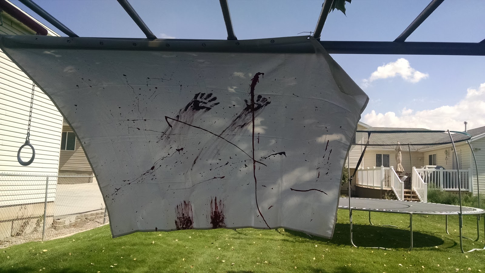 Must Run in the Family DIY Halloween Bloody Shower Curtain