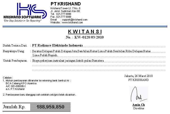 Contoh Kwitansi Dengan Materai Surat Rasmi Ra