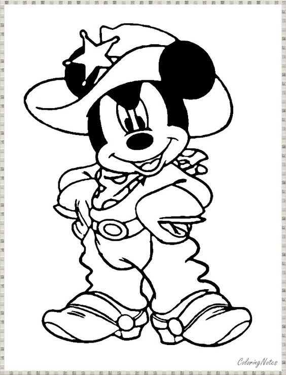 Tranh tô màu chuột Micky mặc đồ cảnh sát