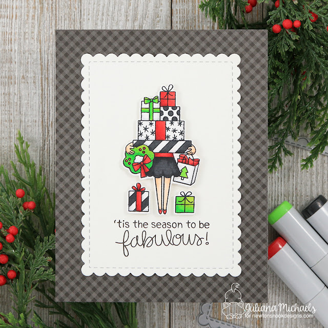 Fabulous Christmas Card by Juliana Michaels featuring Newton's Nook Designs Christmas Haul stamp set.