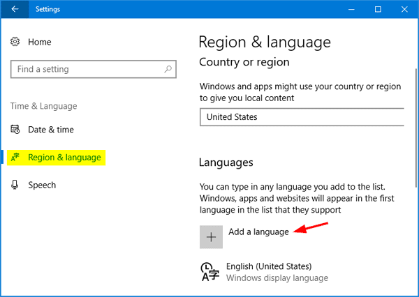 Cara mengubah atau menambahkan bahasa pada Windows 10