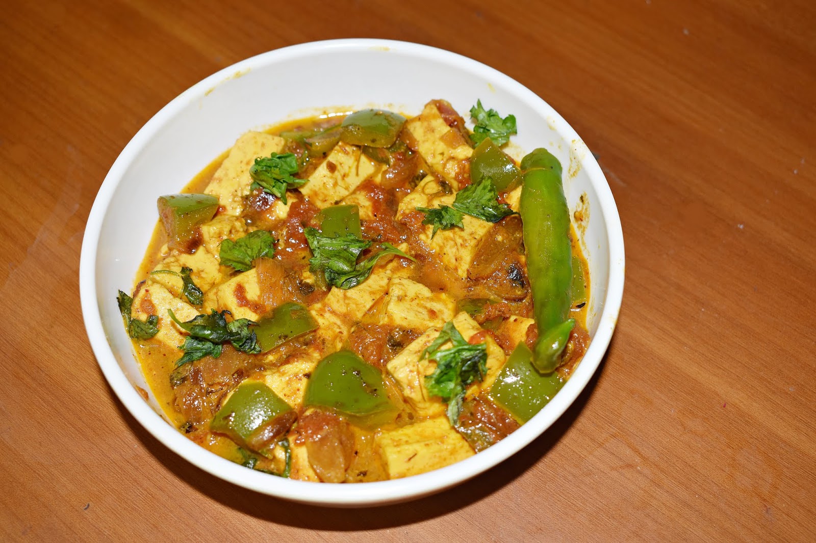 Kadai Paneer a spicy Indian curry of cottage cheese Baisali's