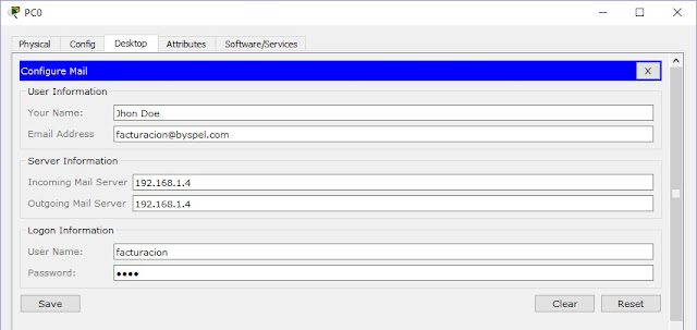 Configuración de cliente de correo electrónico