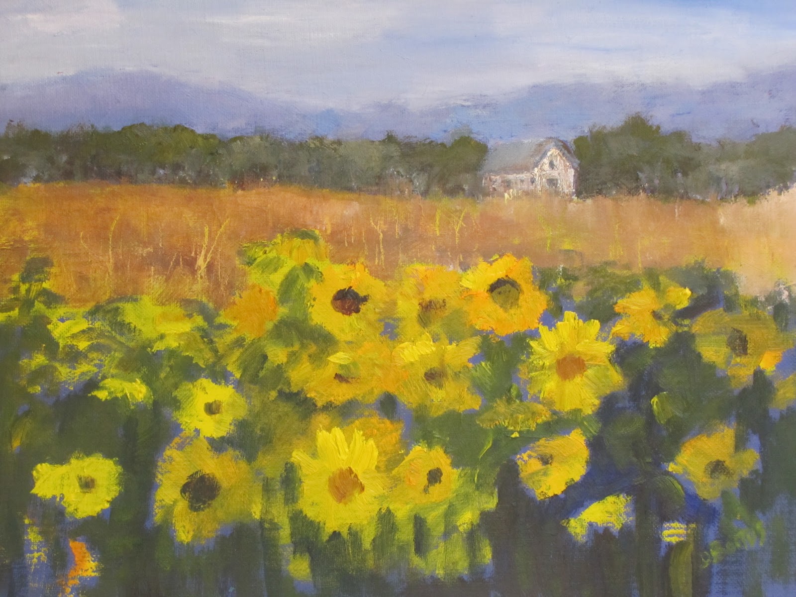 Bartos Art Landscapes of Colorado and Beyond Sunflowers With Barn