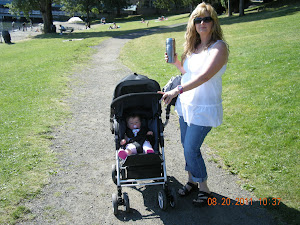 walking granddaughter on Lake Washington