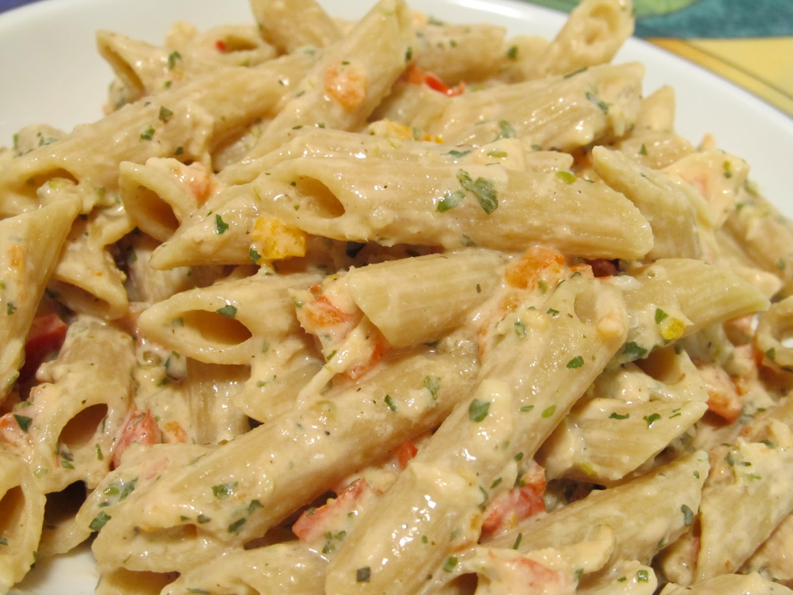 Jenn's Food Journey Pasta with Creamy Sweet Pepper Sauce