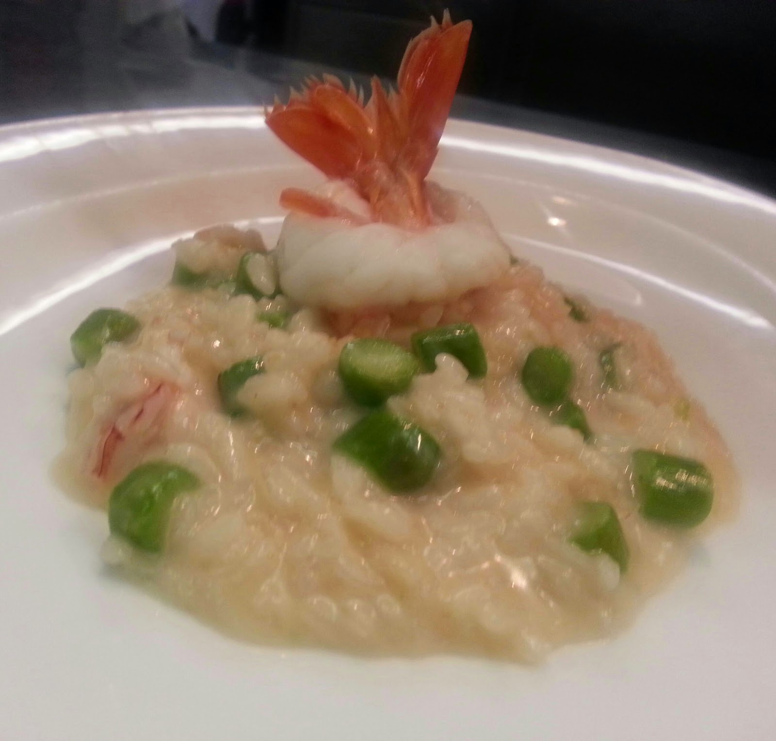 The Supreme Risotto con asparagi e gamberi, aromatizzati al limone