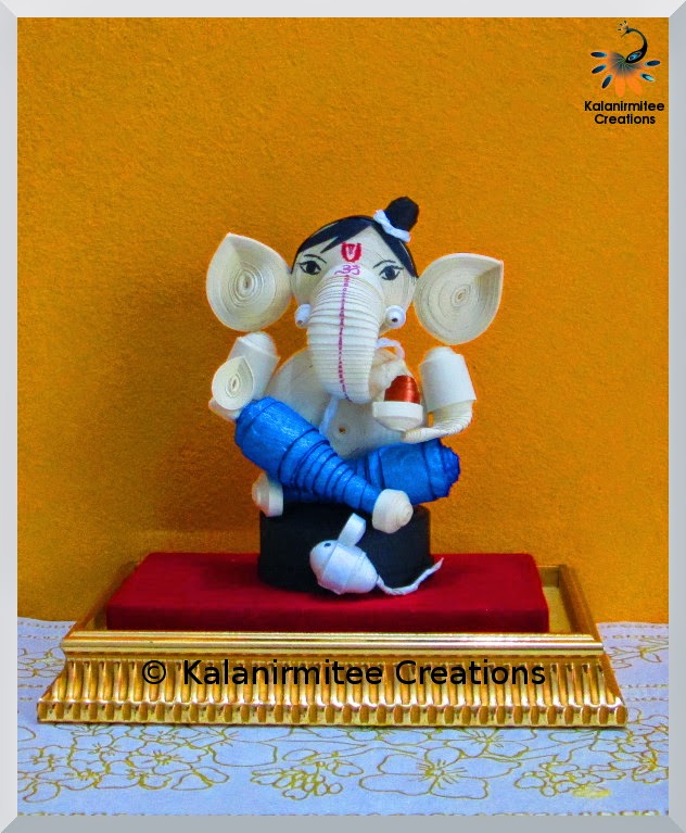 kalanirmitee: paper quilling- 3D quilling- quilled miniature- quilled ganesha