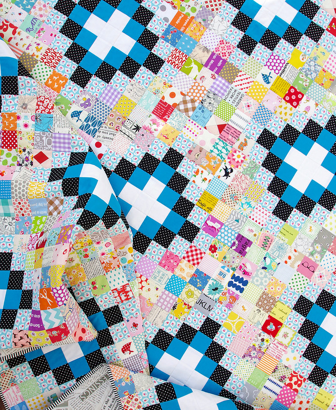 Red Pepper Quilts Irish Chain Scrap Buster Quilt II A Finished Quilt Quilt scrap buster irish chain pepper ii finished