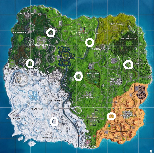 All Outpost Locations Map Week 10 Season 7 Fortnite