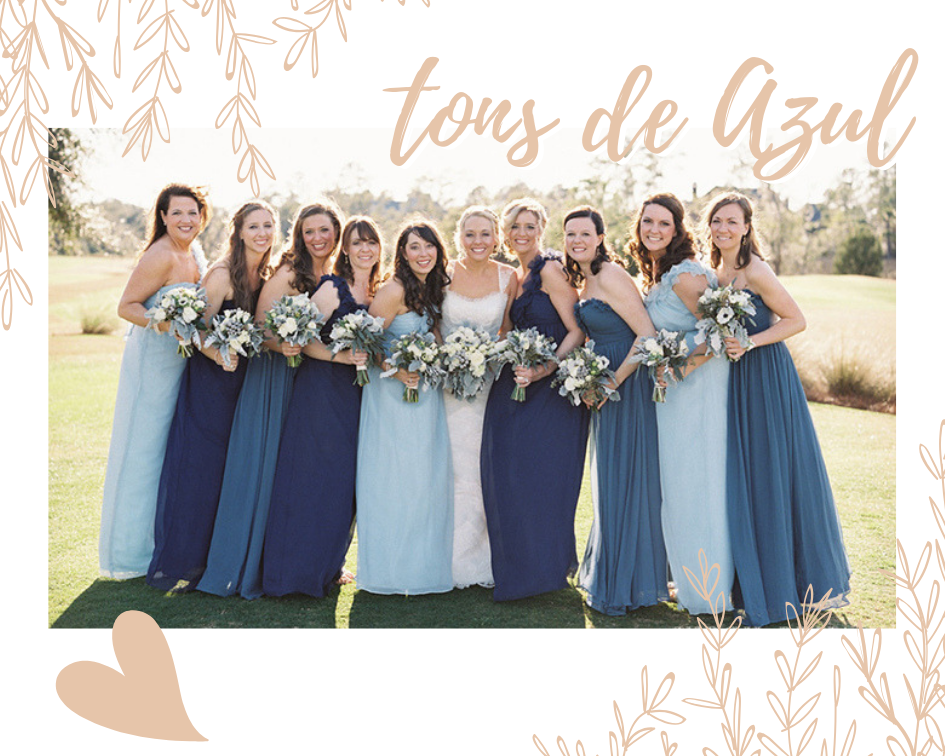 tons de azul madrinhas