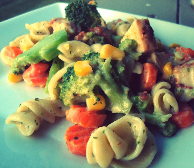 maede.for.you.: Garlic Chicken Pasta - Birds Eye Voila!