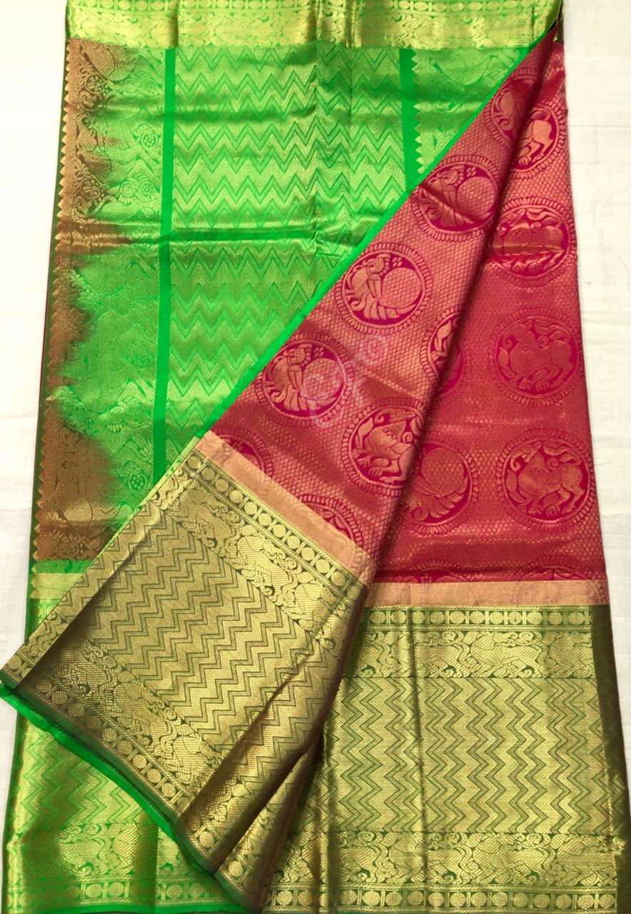 Pure Handloom kanchi Gadwal Pattu Sarees