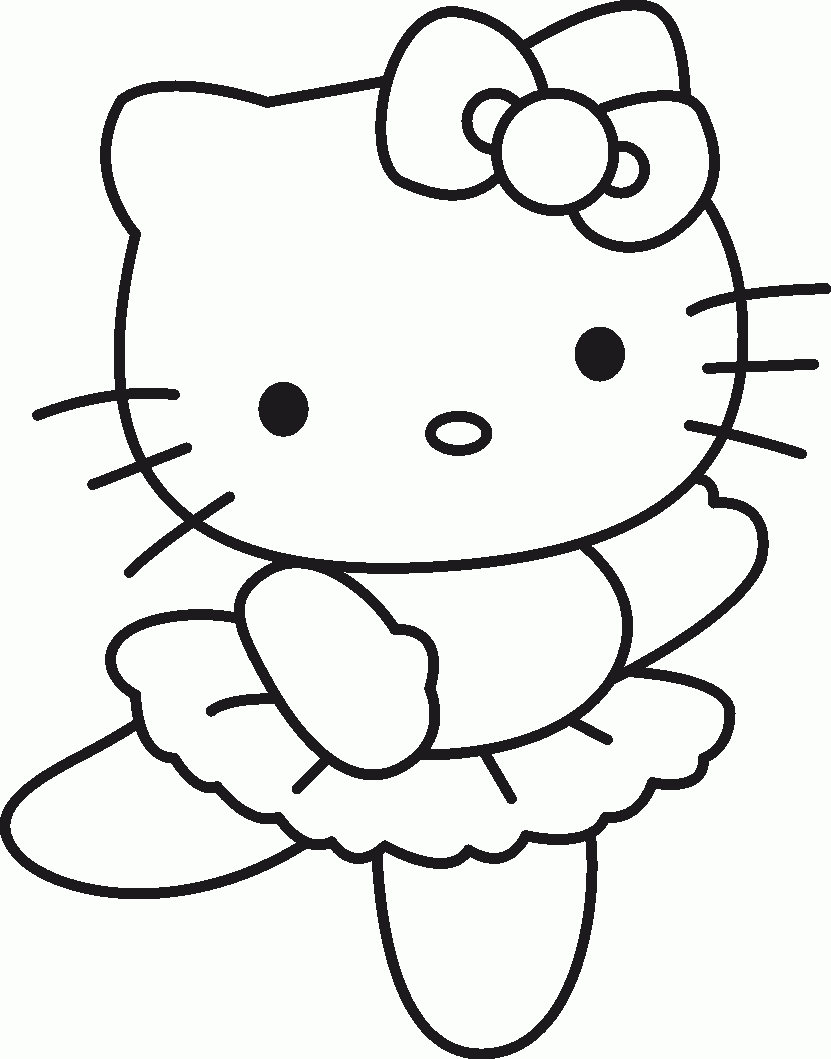 Desenho de Hello Kitty na motoca para colorir - Tudodesenhos