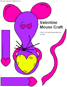 Mouse Valentine Craft for Kids- Easy Cutout Sheet