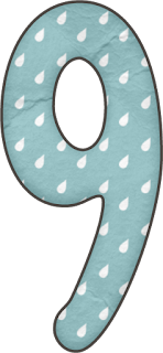 Abecedario Lluvia de Bendiciones en Celeste. Blessing Rain in Light Blue Alphabet.