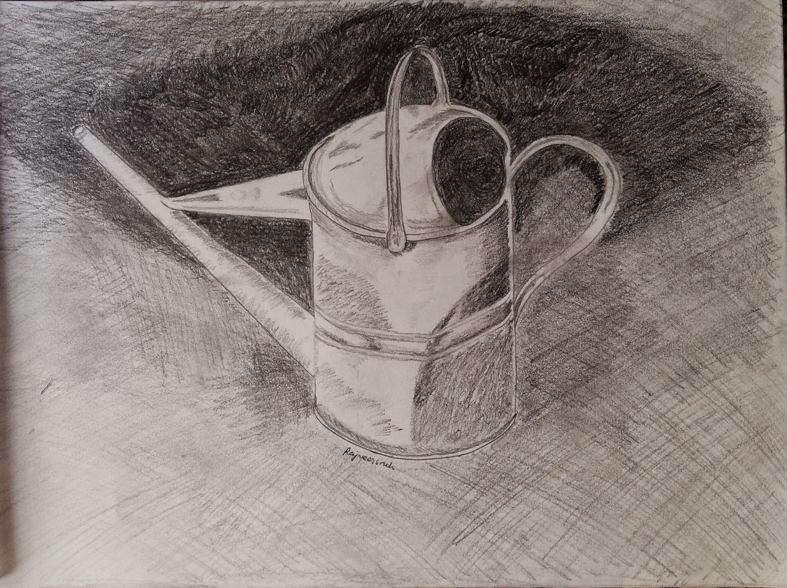 My Drawings Collection: Watering Can Object Pencil Drawing