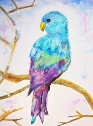 watercolor painting bird birds