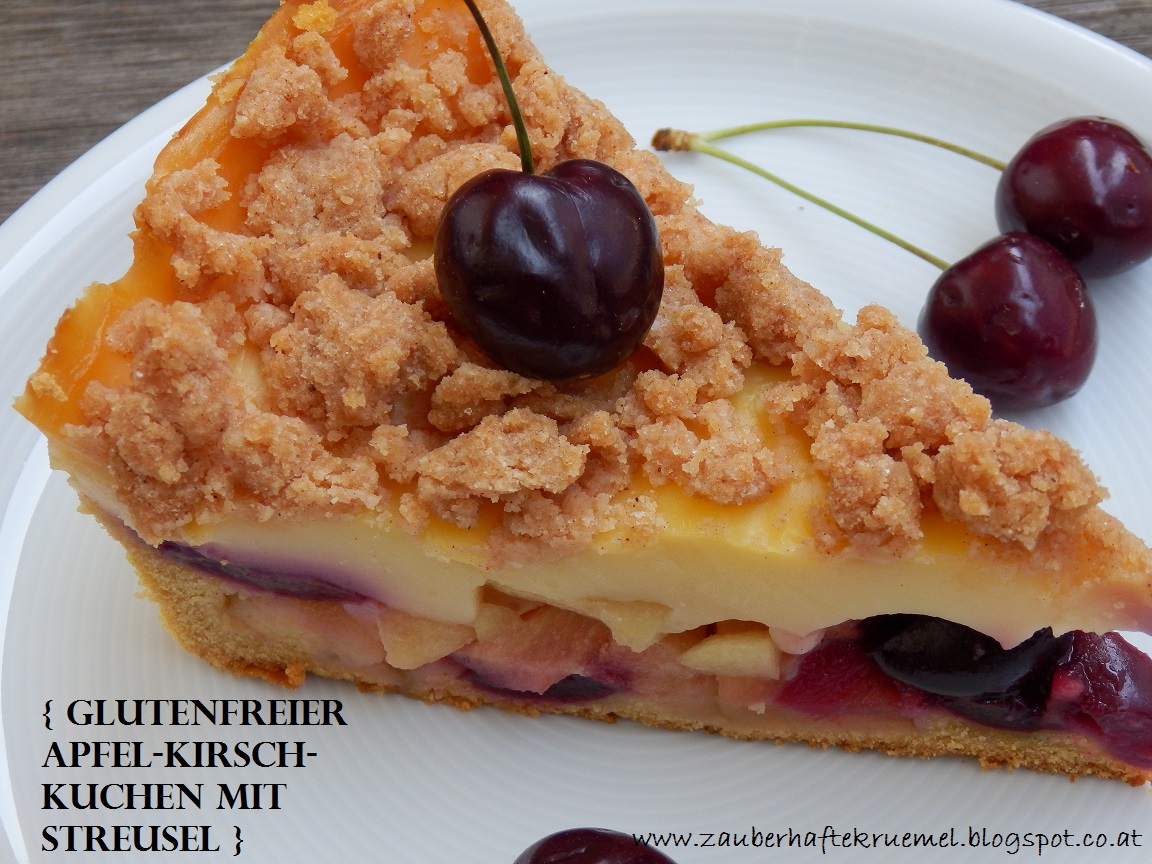 Apfel-Kirsch-Kuchen mit Streusel