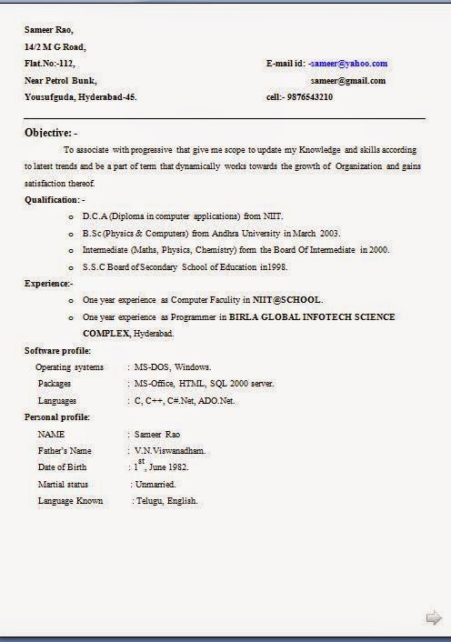 functional resume