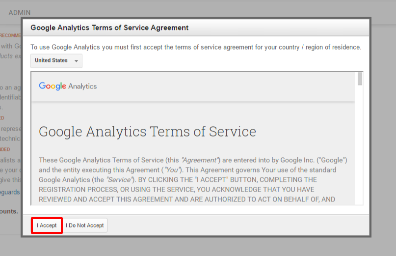 Google Analytics Terms of Service