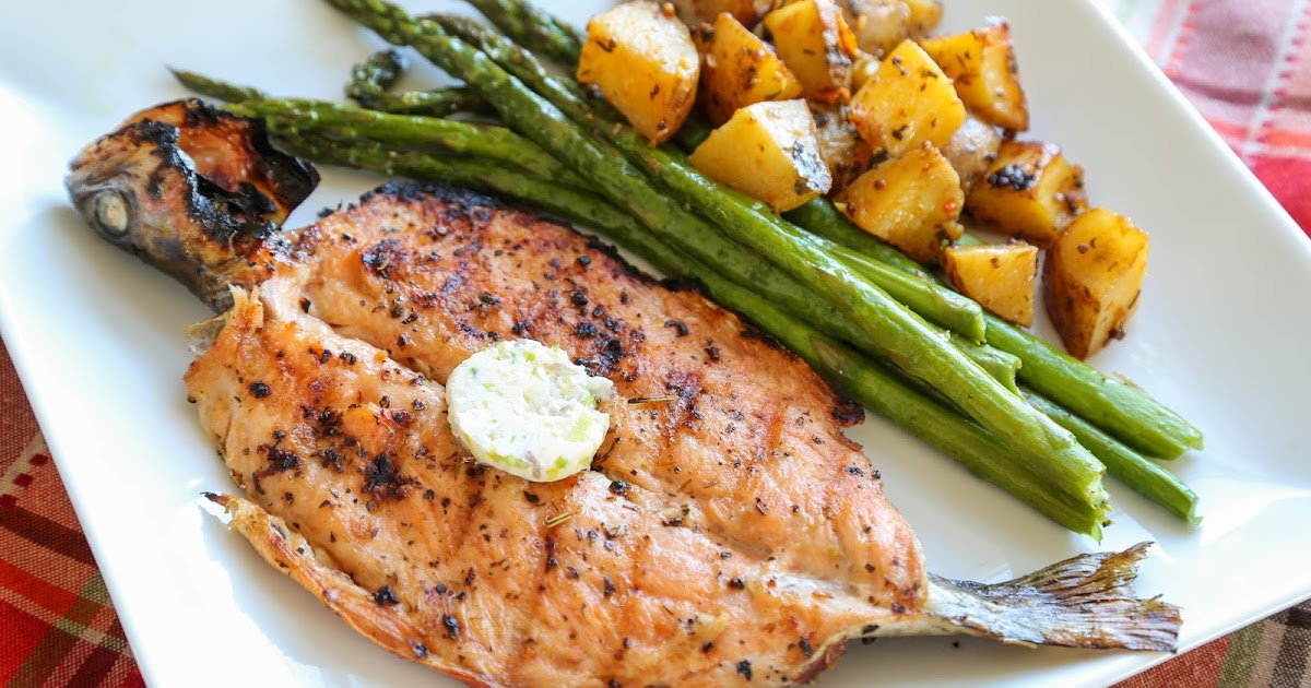 Butterflied Grilled Trout with Compound Butter