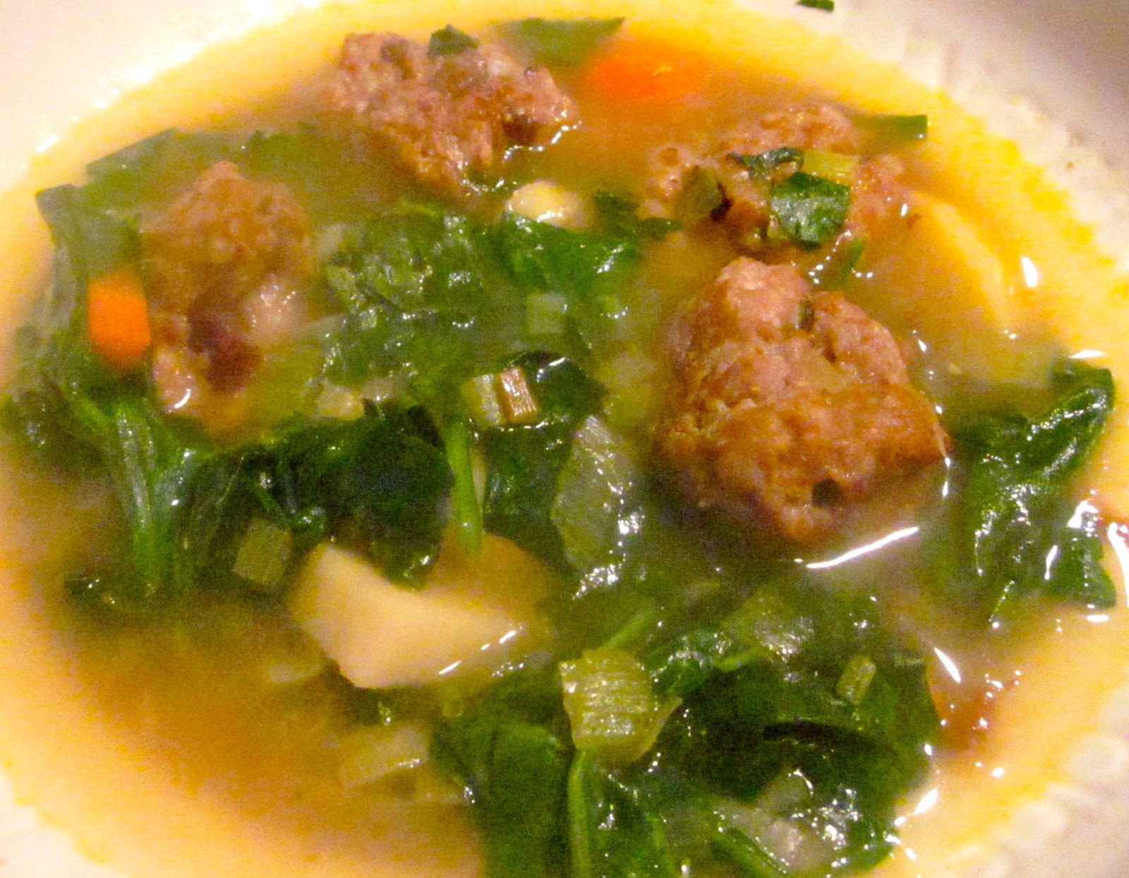 What's for dinner Italian sausage meatball soup