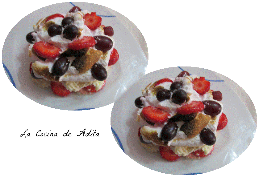 Tartitas de merengue con frutas