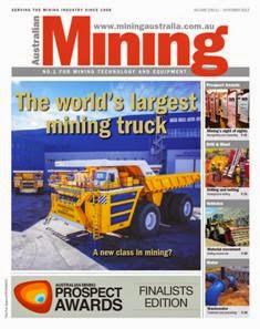 Australian Mining - November 2013 | ISSN 0004-976X | CBR 96 dpi | Mensile | Professionisti | Impianti | Lavoro | Distribuzione
Established in 1908, Australian Mining magazine keeps you informed on the latest news and innovation in the industry.