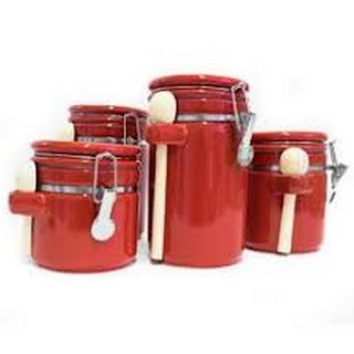 Red Canister Set For Kitchen