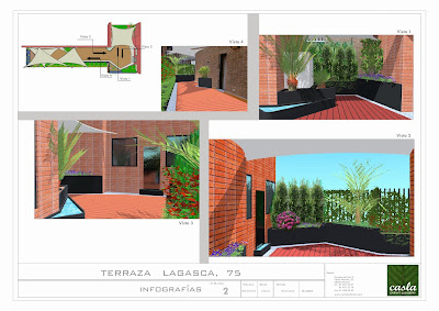 Proyecto de paisajismo y jardinería con jardineras de acero corten