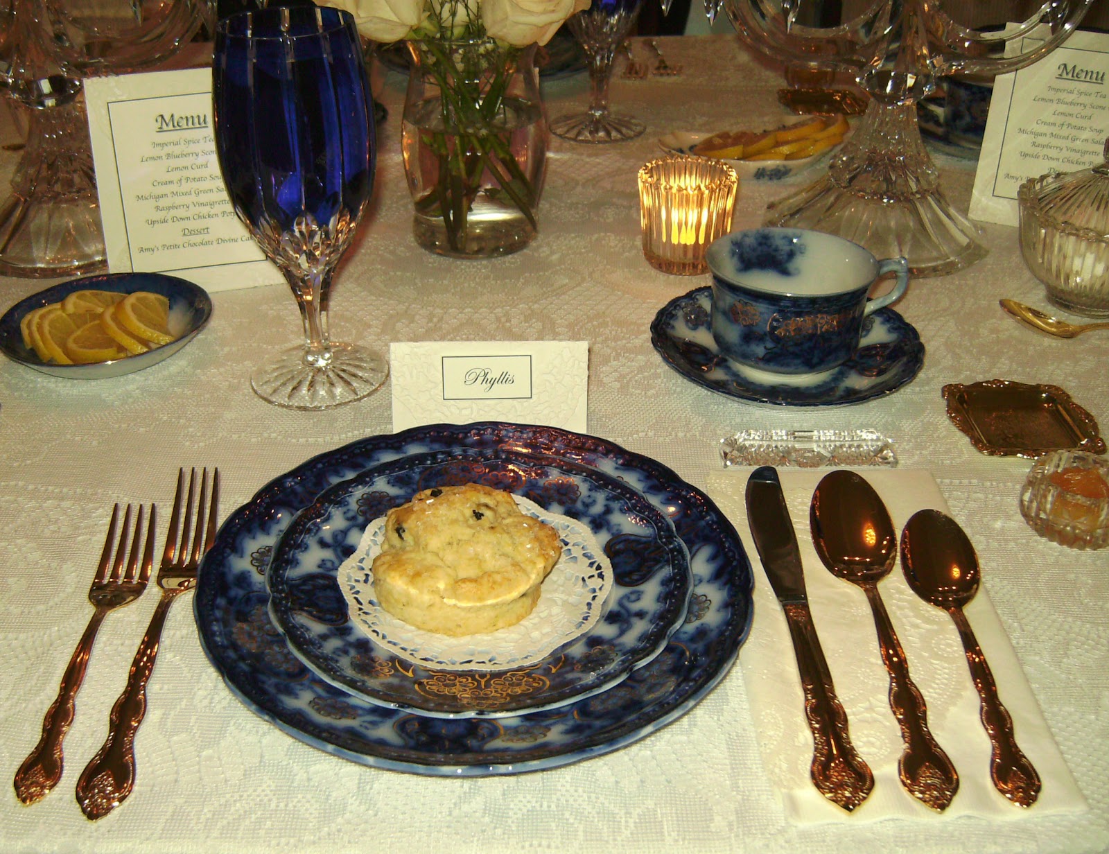 Relevant Tea Leaf Afternoon Tea with a FlowBlue Tablescape