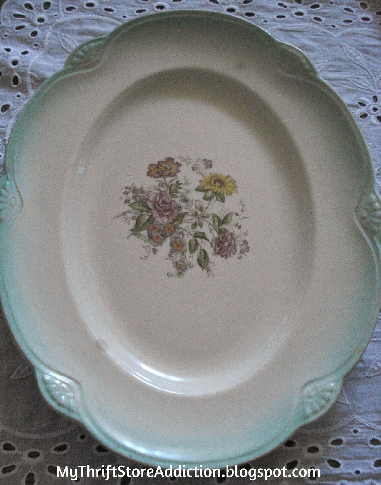 Vintage floral platter