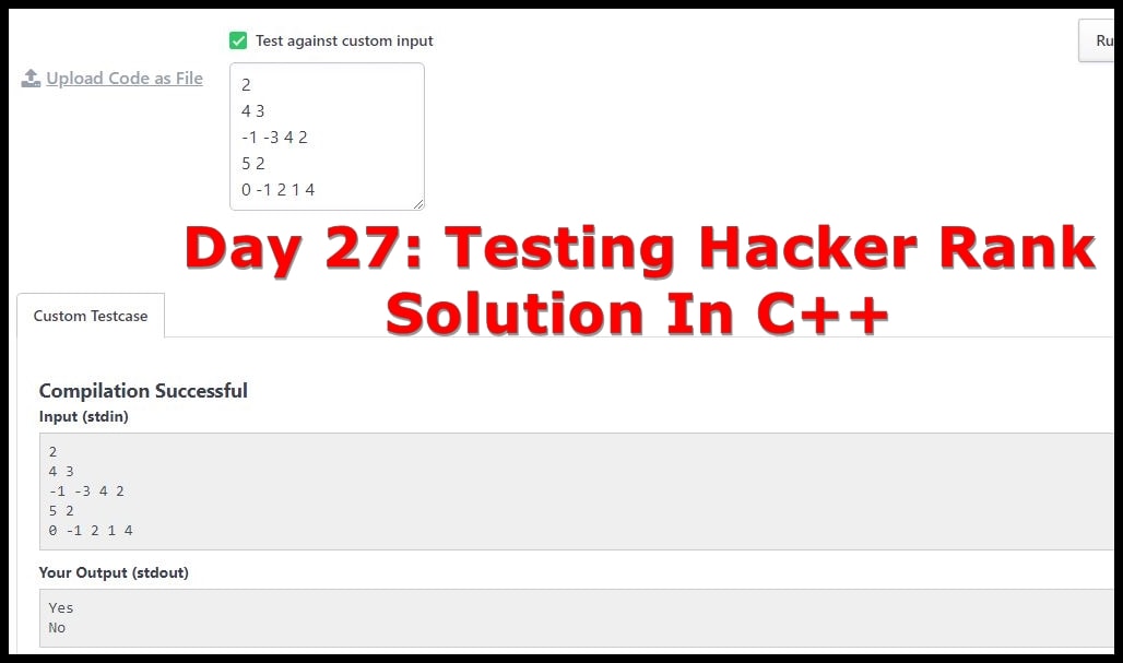 Day 27 Testing Hackerrank Solution