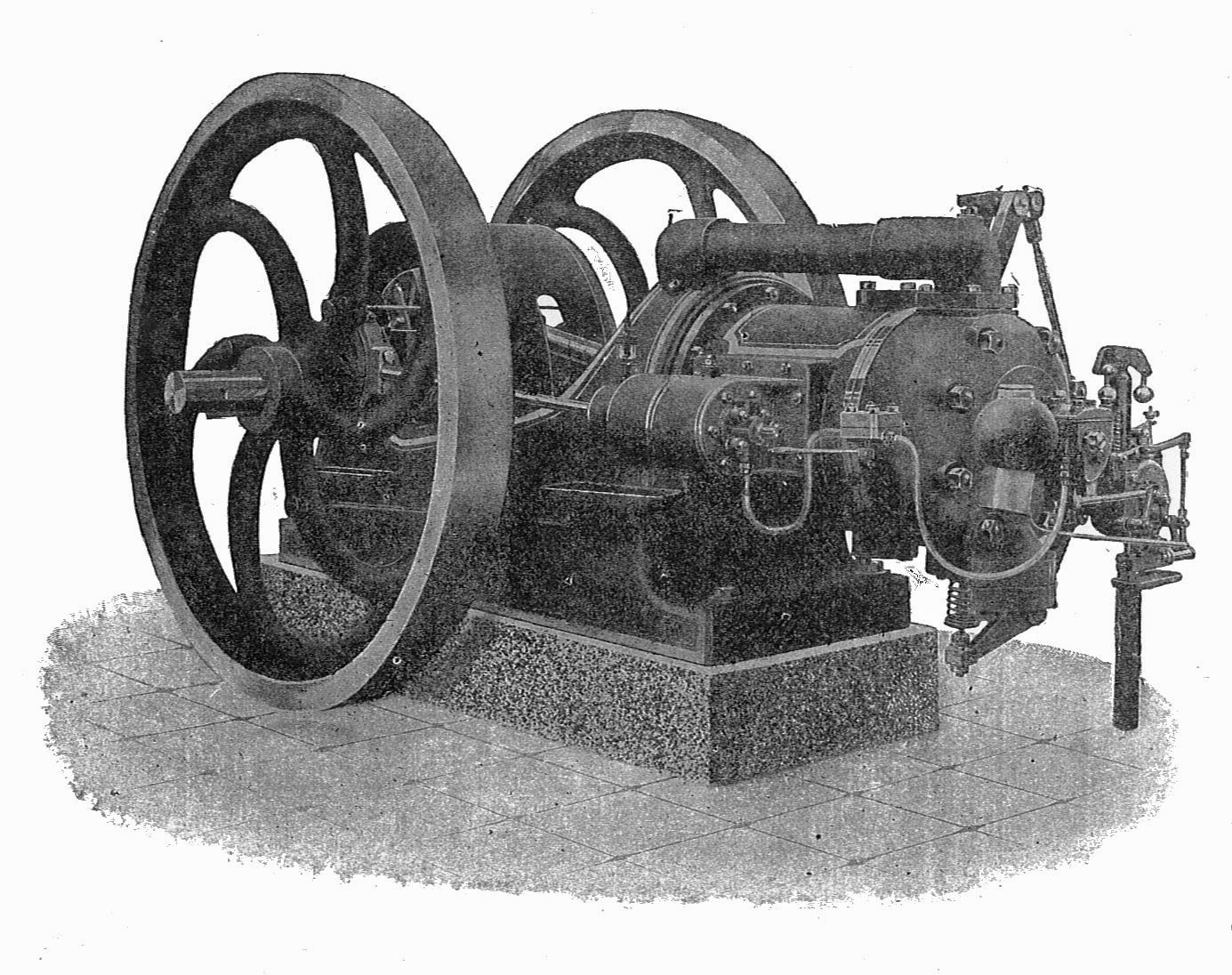 Antiguos motores de explosión Empujando el camión