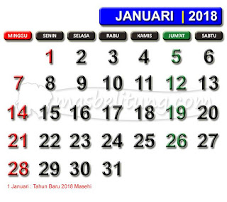 Kalender Tahun 2018