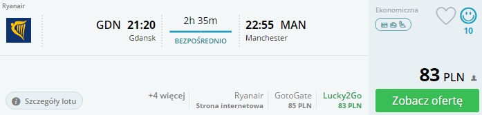 loty z gdańska do manchester