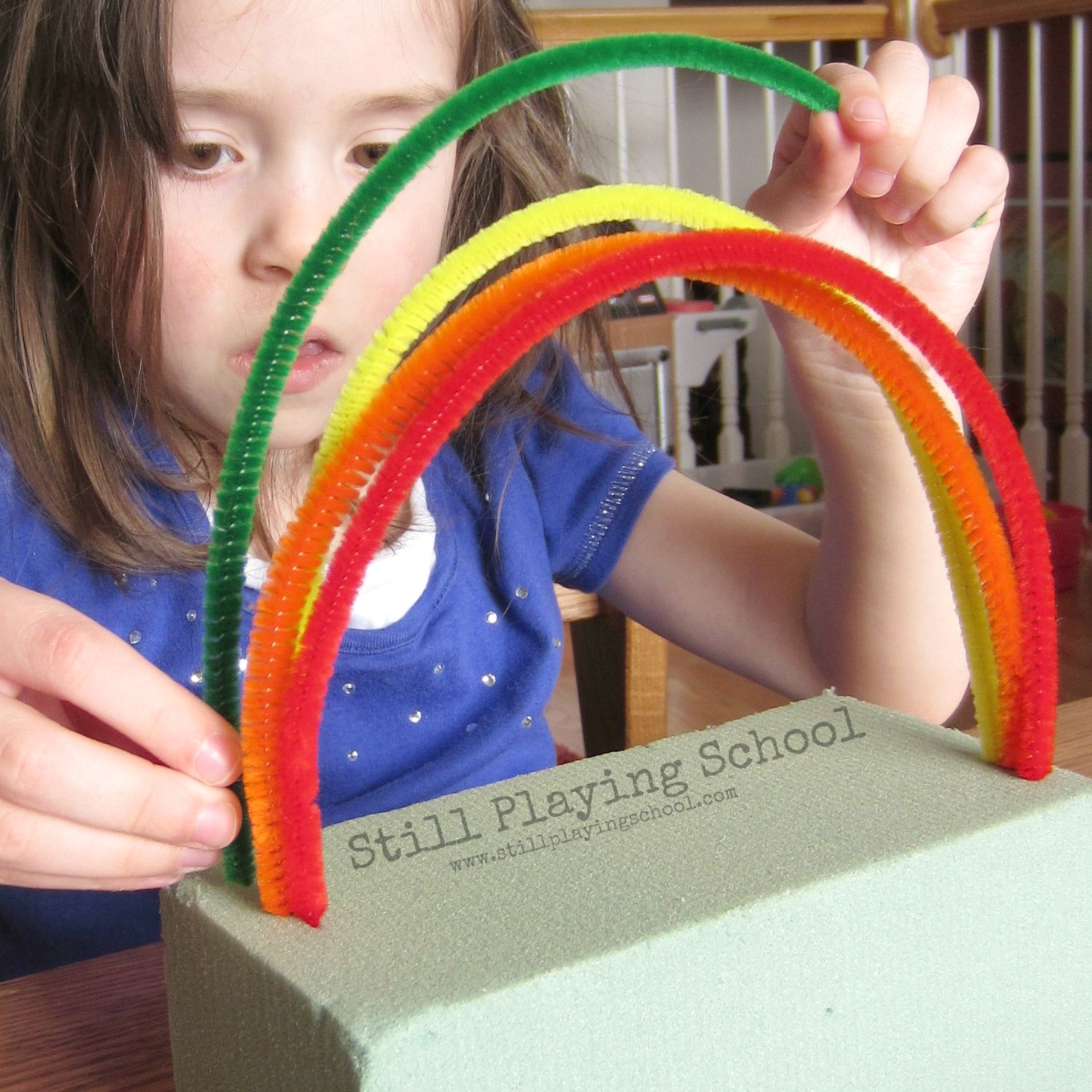 Pipe Cleaner Rainbow Still Playing School