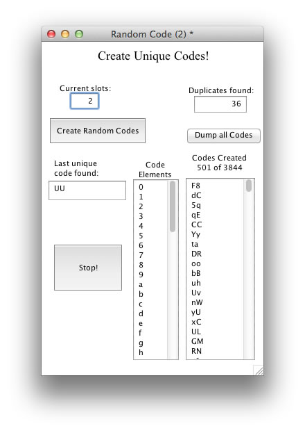 LearningLiveCode: Creating Unique Random Codes