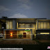 Night view rendering of a contemporary home