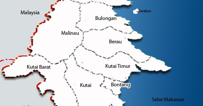 Peta Kalimantan Utara lengkap nama kabupaten dan kota ...